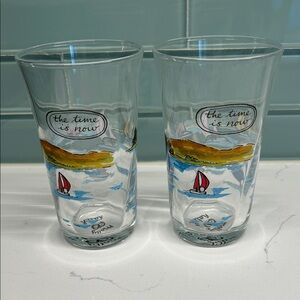 Molly Hatch (2) Sailboat Glass Tumblers The Time Is Now